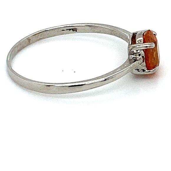 Mandarin Spessartine 1.10ct Platinum Silver Ring - Picture 3 of 6